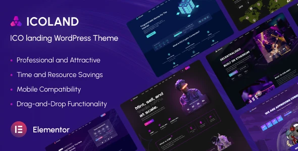 Icoland – ICO Landing Pages WordPress Theme